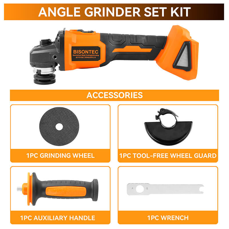 BISONTEC BW125-1 : 5in. 20V DC Brushless Angle Grinder